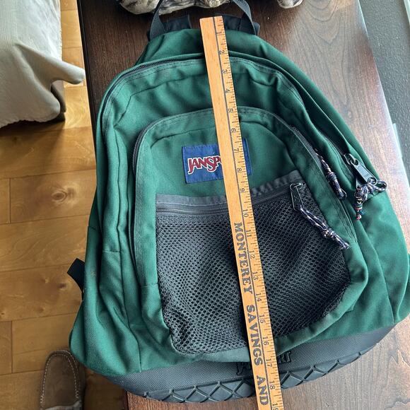 Jansport backpack with a rubber base in green color school hiking - Picture 8 of 9